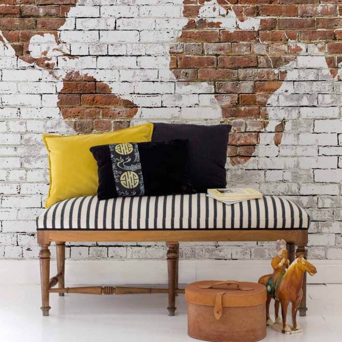 Mural Old Map White Mural Old Map White