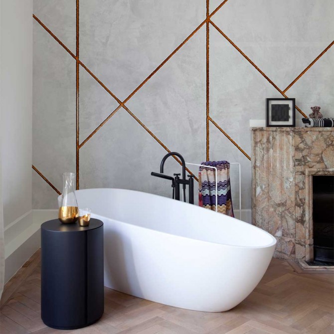 Mural Golden Line Wall Copper Mural Golden Line Wall Copper